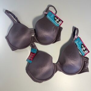 NWT Lot of 2 Vanity Fair 36D Body Shine Perfect T-Shirt Bras 75298 Dusty Mauve